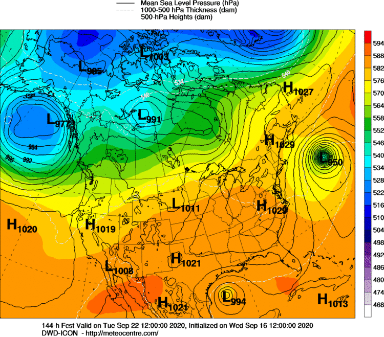 ICON model forecast for next Tuesday